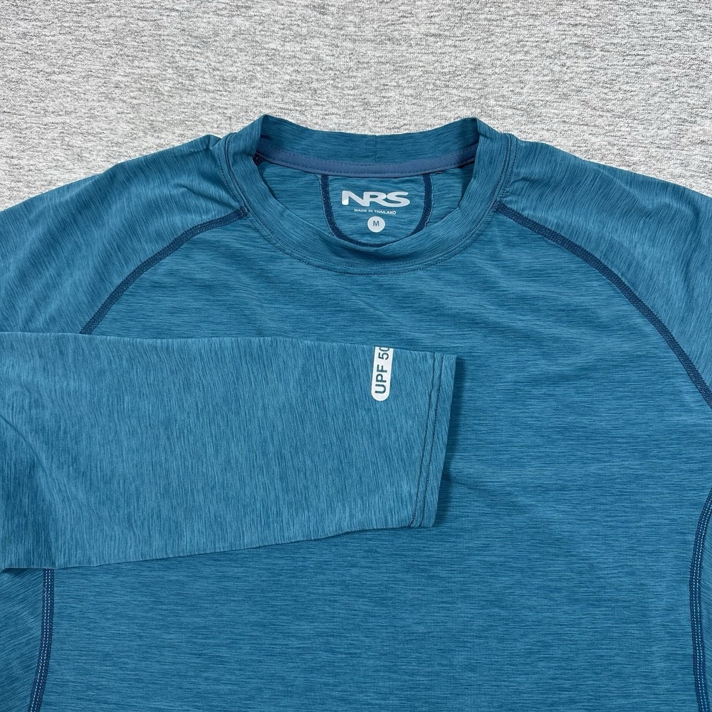 NRS Shirt Mens Medium Teal Long Sleeve Performance UPF 50 Fishing Outdoor Hiking